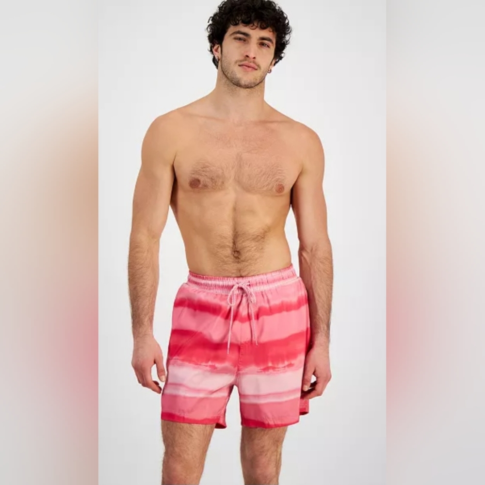 INC International Concepts Swim Trunks Coral Ombre Quick Dry Lined Size …